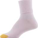 GOLDTOE Women's Classic Turn Cuff Socks (Multipairs) (Medium, White/Pink Assorted (6-pairs))