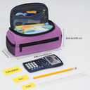 ECHSRT Jumbo Pencil Case Organizer for Men Women, Extra Large Capacity Pencil Pouch, Sturdy Portable Storage Bag for Office Travel Supplies - Purple