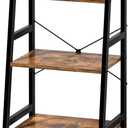 3-Tier Bookshelf, Ladder Shelf, Industrial Bookcase with Steel Frame, Metal Small Bookcase, stand up shelves for Living Room, Home Office, Kitchen, Bedroom, Industrial StyleRustic Brown & Black