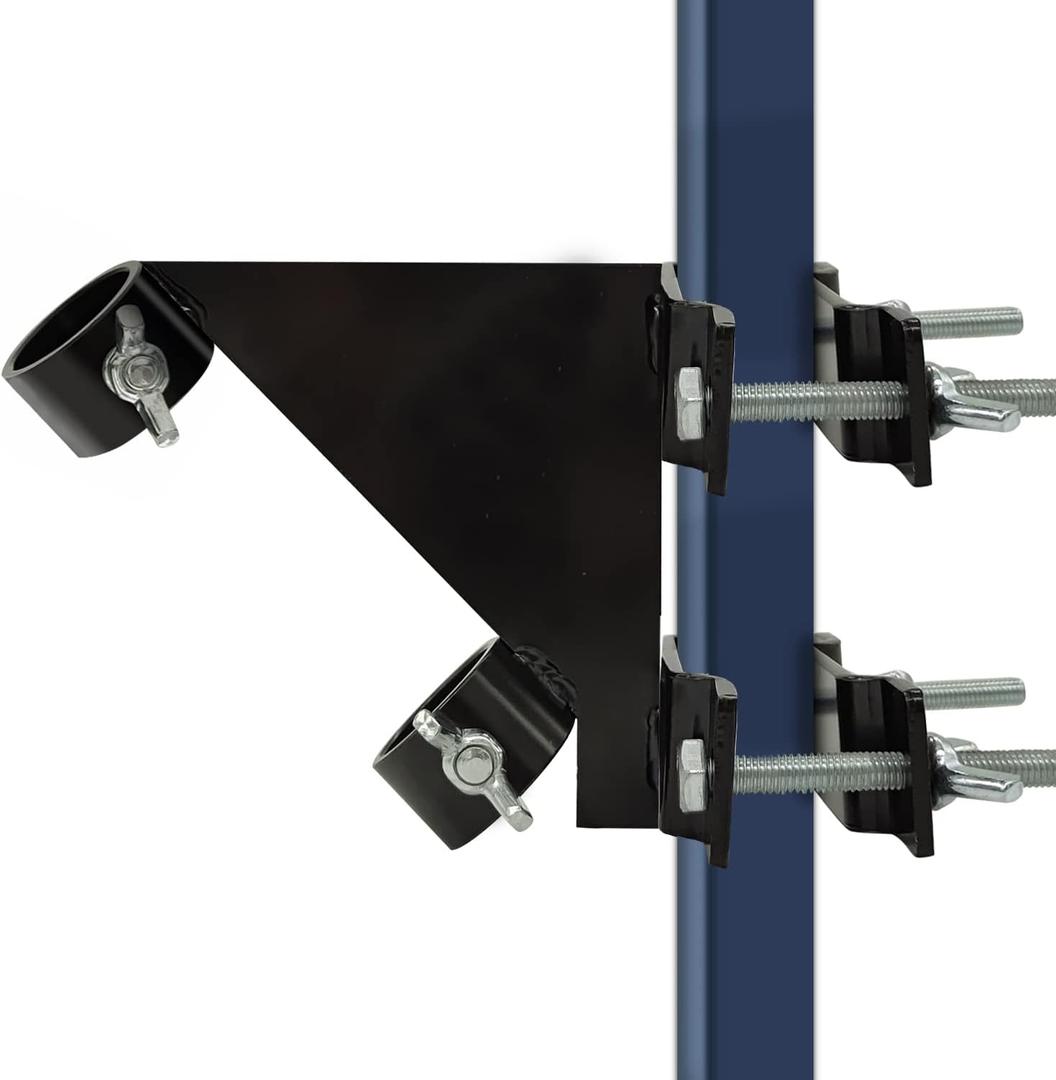 Kingson Flag Pole Mount Bracket Fit for Balcony Railing, 45 Degree Flag Pole Holder Clamp No Drilling Quick Installation, Anti-Strong Wind (Black)