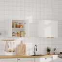 ChooChoo Bathroom Wall Cabinet, Kitchen Storage Cupboard Cabinet with 2 Doors, Fluted Laundry Room Cabinet for Bathroom, Kitchen, Garage, White