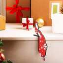 Bucherry 2025 Christmas Door Topper Funny Santa Front Top Door Corner Frame Sign Decor Home Wooden Christmas Cabinet Knob Covers Party Ornament Props Gift for Wall Window DIY