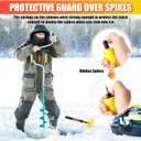 Leitee 2 Pcs Ice Fishing Safety Picks Kit Retractable Ice Safety Pick with Whistle Winter Scooper with Long Handle Emergency Gear Accessories for Sled