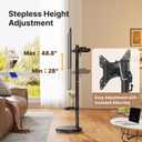 Height Adjustable Rolling TV Stand for 13-43 Inch TV up to 33 Pounds, Portrait to Landscape, Mobile TV Cart with Adjustable Storage Box and Shelf Max VESA 200x200mm