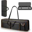 LIWSHWZ 88 Key Keyboard Case,Soft Padded Portable Electric Piano Keyboard Gig Bag with Handle and Adjustable Shoulder Straps,600D Oxford Cloth with 5 Accessory Pocket,53.9"X14.5"X6.6"