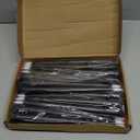 Macarrie 24 Packs Flameless Taper Candles Battery Operated Fake 11 Inch Long Candlelight LED Flameless Candlesticks Flickering Tapered for Spring Summer Wedding(Black)