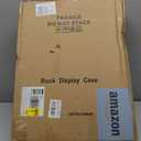 KCRasan Adjustable Rock Display Case - Wooden Crystal Organizer for Stones Storage - Rock Collection Box with Shelves for Agate Opal Crystal Stone Arrowheads Spear Points Rocks, Large Black