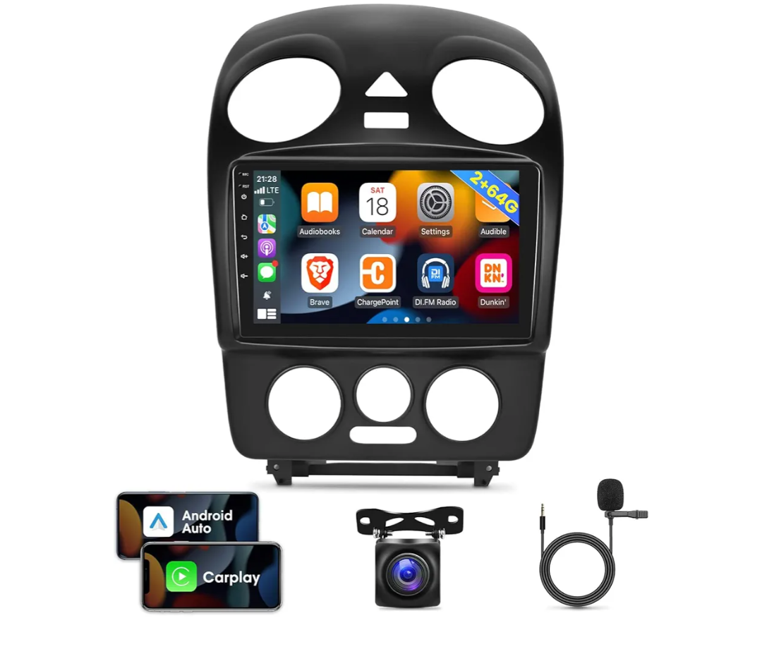 [2GB+64GB] Car Radio for Volkswagen VW Beetle 2004-2010, 9 inches Android 13 Touch Screen Stereo, Carplay/Android Auto/Hi-Fi Audio/1080P/Bluetooth/SWC + AHD Backup Camera