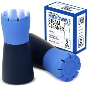 [2 Pack] Blue Microwave Steam Cleaner for Quick Effortless Cleaning - Microwave Cleaner Steam Device, Just Add Vinegar and Water to Get Rid of Grime and Odor