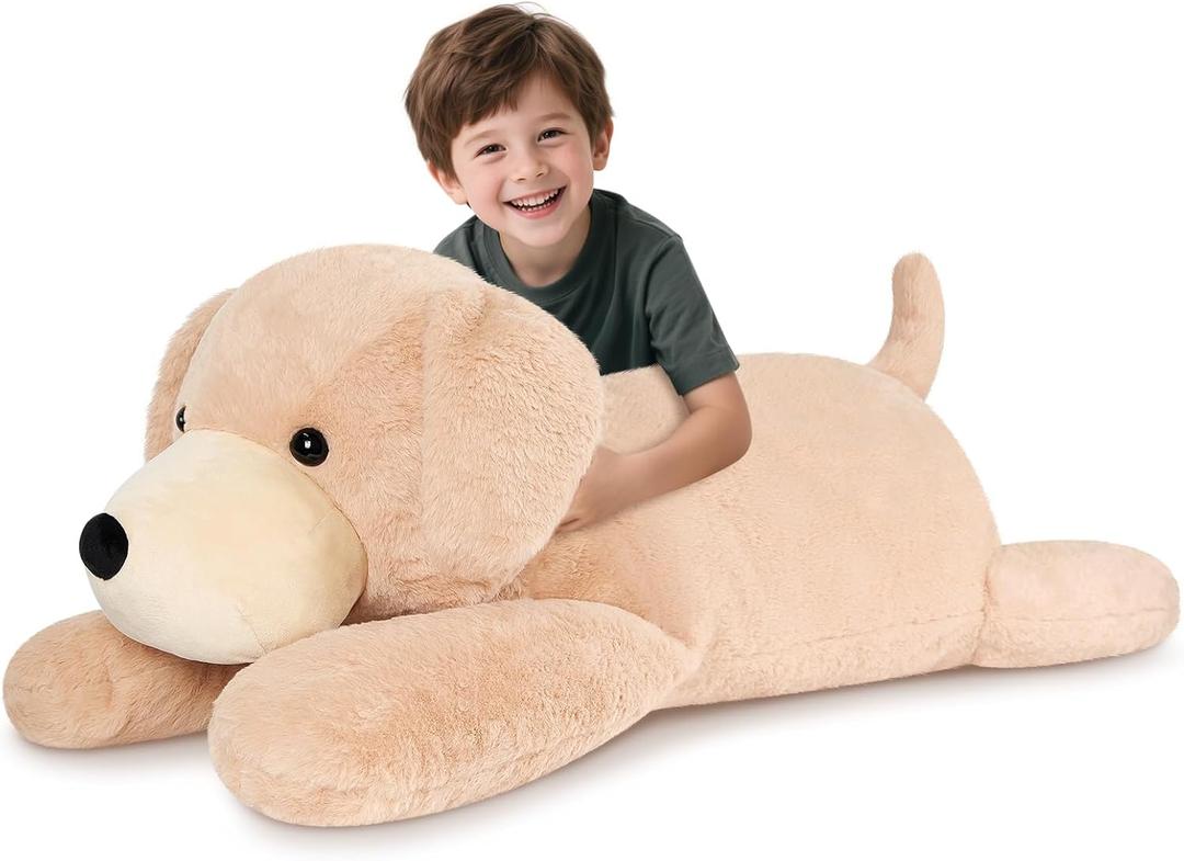 43 inch Golden Retriever Giant Dog Stuffed Animal, Lifelike Jumbo Dog Plush for Stress Relief & Companion, Extra Soft Large Stuffed Animals, Big Plushies Gifts for Kids Adults