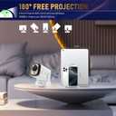 Upgraded HY260 PRO MINI Portable Projector, Native 1080P Support for 4K Resolution with Bluetooth 5.4 WIFI6 300 ANSI Android 11,180 Rotatable, Auto Keystone Correction,35"-130" Screen Video Projector