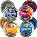 Crazy Aaron's Putty Color Shock & Holo Mini Tins (.47oz Each) Sun Beam, Coral Reef, Eternal Flame & Moonlight Gift Set Bundle - 4 Pack