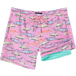 SURF CUZ Mens Swim Trunks with Compression Liner Quick Dry Swim Shorts Swimming Trunks 2 in 1 Bathing Suit Zipper Pockets