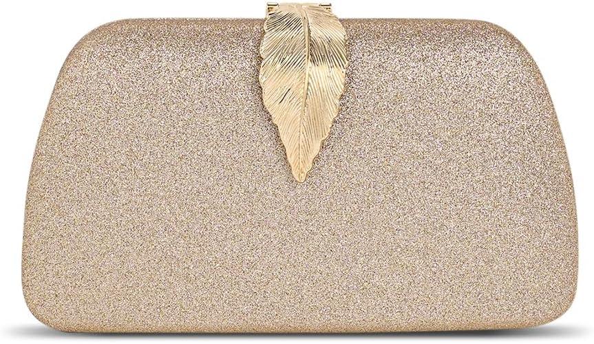 Glitter Evening Bag Clutch Purses for Women Formal Elegant Wedding Party Prom Clutch Handbag (Rose Gold)
