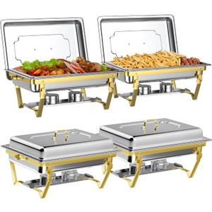 Chafing Dishes for Buffet Set: Chafers for Catering - Chafing Dish Buffet Set with Lids | Chafers and Buffet Warmers Sets | Serving Food Warmer | Chafers Servers Sets