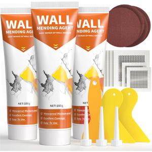 Spackle Wall Repair Kit, Drywall Repair Patch Kit, Simple Small Wall Hole Filler Efficient Crack Repair,3 Pack Wall Putty Paste, Plaster Ceiling Repair, Apartment Friendly