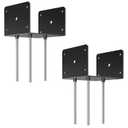 6x6 Concrete Post Base(2 PCS), Deck Post Base Holder Ground Spike for Concrete, Decking Post Brackets with 3 Anchor Rods, Post Base for Pavilion Deck Porch Handrail Railing
