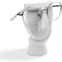 Funny Face Eyeglasses Holder Stand for Nightstand Office Desk,Thinking Man Head Shape Resin Display Stands Modern Home Sculptures Cute Decor White DIY Painting Figurine Decor