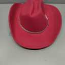 SHENYI Cowgirl Hat and Bandana and Heart Sunglasses Glitter Rhinestone Star Cowboy Hat Western Sparkly Hats for Women Men, Hot Pink