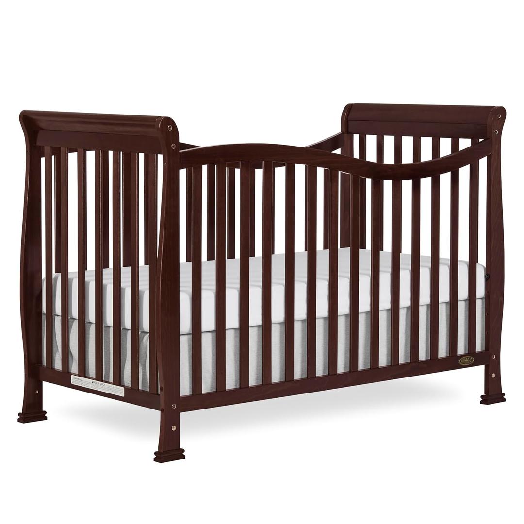 Dream On Me Violet 7-in-1 Convertible Full-Size Baby Crib with Toddler, Day & Full Bed Conversion in Black, GreenGuard Gold & JPMA, 4 Mattress Heights, Sustainable Pinewood | BSA Verified, ASTM & CPSC Compliant, Full-Size Crib, 4-Position Mattress Support, 50 Lb Limit, Non-Toxic Finish, Espresso