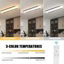 ADISUN 39in Linear Ceiling Light, LED Flush Mount Ceiling Lamp with Remote Control, Dimmable, Color Changing Black Gold Lighting Fixture with Down Lighting for Living Room Kitchen Bedroom Hallway, 1 Pack