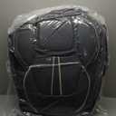 5PCS 2025 Front and Back Car Seat Covers Auto Interior Accessories with Water Proof Nappa Leather for Cars SUV Pick-up Truck Universal Comfortable and Breathable (Full Set, Black&White)