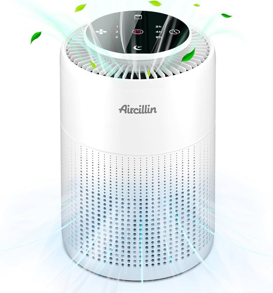 Air Purifiers for Home Bedroom H13 True HEPA Air Filter Cleaner, Odor Eliminator, Remove Smoke Dust Pollen Pet Dander, Night Light For Home Living Room Dorm, Quiet 24dB Filtration System
