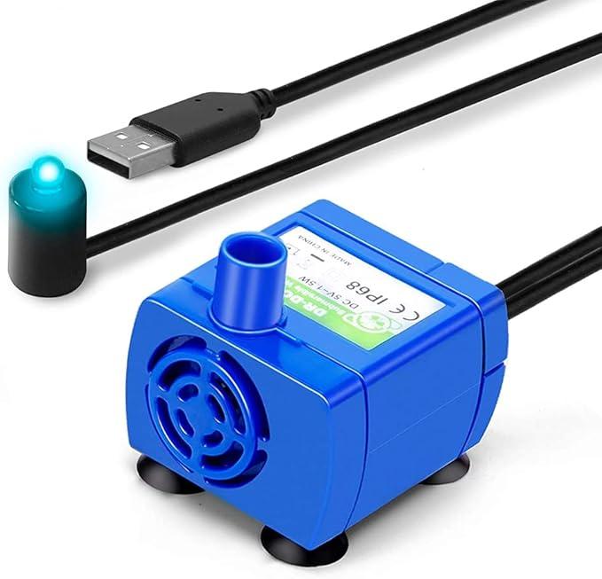 Cat Water Fountain Pump, Pet Water Fountain Pump Replacement Pump DRDC160 Motor for for Round, Cubic, Flower Cap Cat Fountain