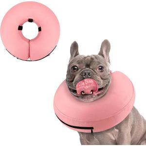 Supet Inflatable Dog Cone Collar for Dogs, Soft Cone Collar for Dogs Cats, ECollar Doggie Neck Donut Dog Cone Alternative After Surgery, M