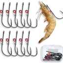 Grombolar Live Shrimp Hook Set,Freshwater/Saltwater Fishing Gear,Fishing Lures,Ideal for Catfish,Groupers, Bass,Trout & More
