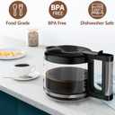 10-Cup Coffee Pot Replacement for De'Longhi COM532M 3066 3067 3093 3094 3111 3112 KF140 KF863 & BCO Series, Glass Carafe Compatible with De'Longhi Coffee Maker Espresso Machine