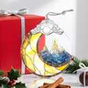 3 x Moon & Mountain Christmas Ornament Christmas Tree Ornament & Holiday Decor, Gifts for Nature Lover, Holiday & Xmas Gift