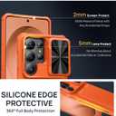 SSLOTSCASE for Samsung Galaxy S26 Ultra Case with Hidden Card Holder & Camera Stand & Adjustable Kickstand & Slide Camera Cover & Wallet, Military-Grade Heavy Duty Phone Cover for S26 Ultra, Orange