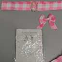 Girls Pink Gingham Costume Dress Movie Cosplay Dress up Kids Birthday Party Halloween Outfits with Accessories (3-4 Years)