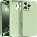 Ktele Magnetic for iPhone 16 Pro Case [Compatible with Magsafe] [Premium Silicone Satin-Smooth Touch] Slim Shockproof Anti-Scratch Microfiber Lining Case, 6.3 inch, Matcha