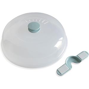 Nordic Ware Microwave Up & Away-Easy Stow - 11-inch Food Safe Lid, Plate Cover with Steam Vents, Anti-Splash Microwave Lid, Contains Moisture, Space-Saving Storage Bracket included