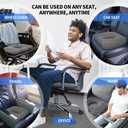 Portable Inflatable Orthopedic Seat Cushion – Adjustable Air Cushion for Office Chair, Car & Wheelchair – Ergonomic Donut Ring for Pressure Relief on Back & Thighs – Grey