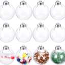 12 Pack Clear Plastic Fillable Ornament Ball 3.15''/80mm for Christmas,Holiday, Wedding,Home Decor
