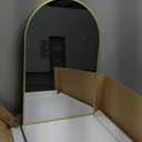 SCWF-GZ 24x16 Arch Mirror Rectangle Wall Mounted Metal Frame Mirrors for Entryway Bedroom Bathroom Living Room 24x16 inch Gold