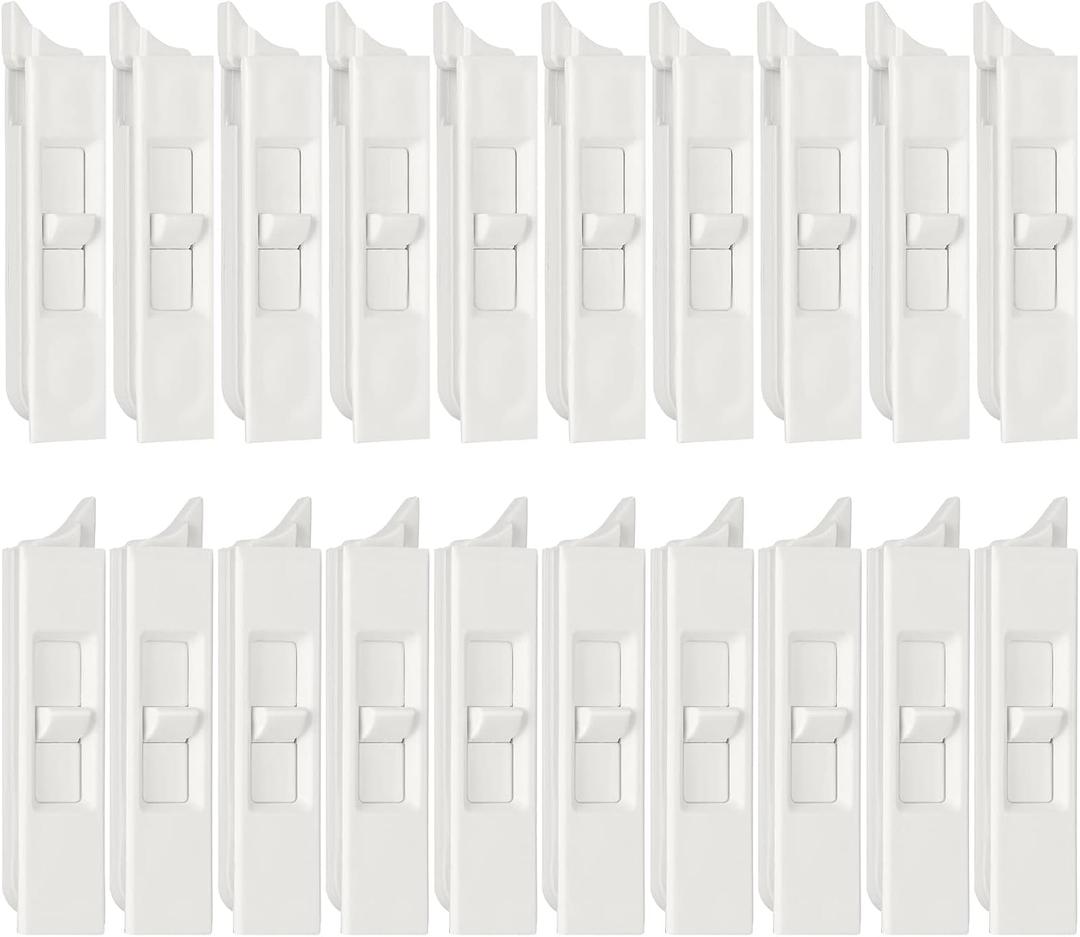 Jetec 20 Pieces Tilt Latch Pairs White Plastic Construction Snap-in Latch Pairs Spring Loaded Sliding Window Tilt Latch for Home Window Accessories