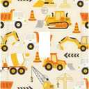 Decorative Light Switch Cover Plate Construction Vehicle Yellow Trucks Diggers 1 Gang Single Toggle Wall Plates for Electrical Outlet Covers Switch Plate Covers Faceplate for Home Decor