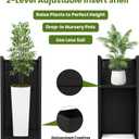Nexum 30 Inch Tall Metal Planter Box for Outdoor/Indoor Use, Heavy Duty Galvanized Steel Vertical Planter, Modern Large Planter Boxes for Front Door, Porch & Patio (Tall Planter)