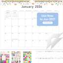 2 x Gannyfer 2026 Wall Calendar, 18-Month Calendar 2026-2027, Use from Jan 2026 to Jun 2027, Large Wall Calendar 2026, 14" x 11", Wall Planner for Your Family, School or Office (3 Stickers Included)