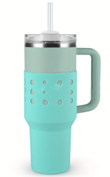 Silicone Boot Sleeve for Stanley Cup, Compatible with Stanley 40oz Tumbler with Handle, Anti-Scratch Protective Water Bottle Sleeve for Stanley, Protector Boot Cover for Stanley Cup Accessories