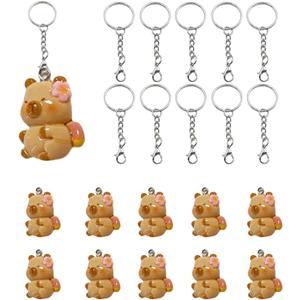 10Pcs Mini Capybara Keychain Capybara Party Favors Kawaii Capybara Figurine Pendant Resin Capybara Birthday Decorations (STYLE A)