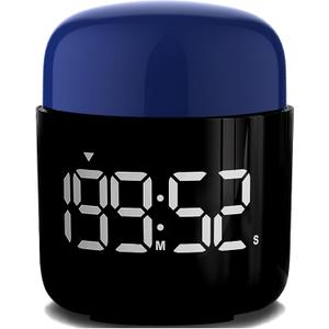 Table Twist Timer, Large LED Display Stopwatch, Silent & Loud Alarm, 199 Minute Countdown & Up, Vintage Night Light, for Kitchen Cooking Meeting Teacher Classroom Office Yoga Fitness Games (Blue)