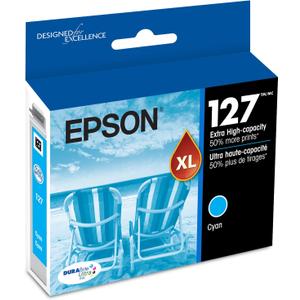 Epson 127 DURABrite Ultra Ink Cyan Cartridge for NX-530, 625, WF-3520, 3530, 3540, 545, 60, 630, 633, 635, 645, 7010, 7510, 7520, 840, 845
