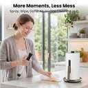 Ultrean Paper Towel Holder with Spray Bottle, Countertop Freestanding Paper Towel Dispenser with Spring-Loaded Tension Arm for One-Handed Tear, Weighted Non-Slip Base, Stainless Steel for Kitchen,Gold