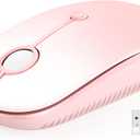 VssoPlor Type C Wireless Mouse, USB C MacBook Wireless Mouse Dual Mode 2.4G Cordless Mice with Nano USB and Type C Receiver Compatible with PC, Laptop, MacBook, ipad-Gradient Pink