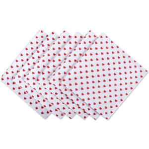 DII Valentine's Day Collection, Napkin Set, 20x20, Little Hearts, 6 Piece